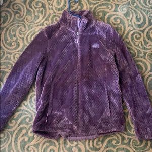 Purple Fuzzy North Face Sweater